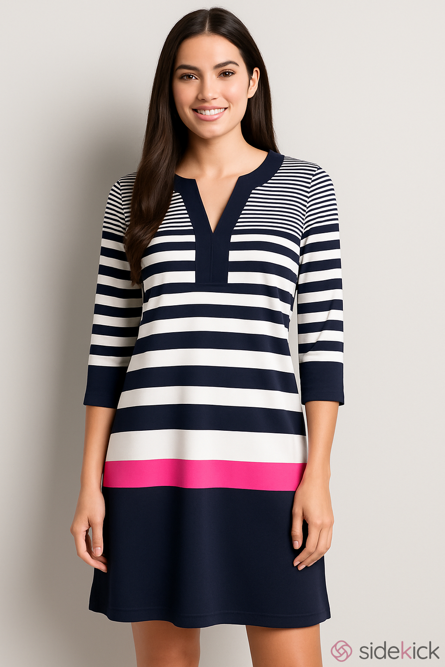 Talbots color block dress, size large